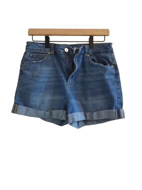 No Boundaries Junior Size 13 Blue Denim Cuffed Shorts